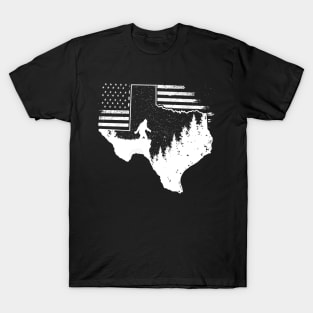 Texas Bigfoot American Flag T-Shirt